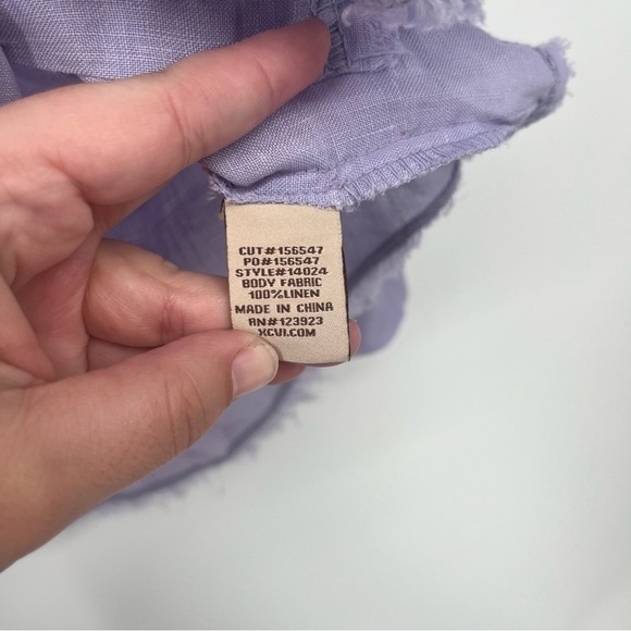 XCVI Light Purple Lilac Linen Lagenlook Button Up Blouse Top Size Small - Picture 5 of 6